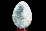 Crystal Filled Celestine (Celestite) Egg Geode - Madagascar #100034-3